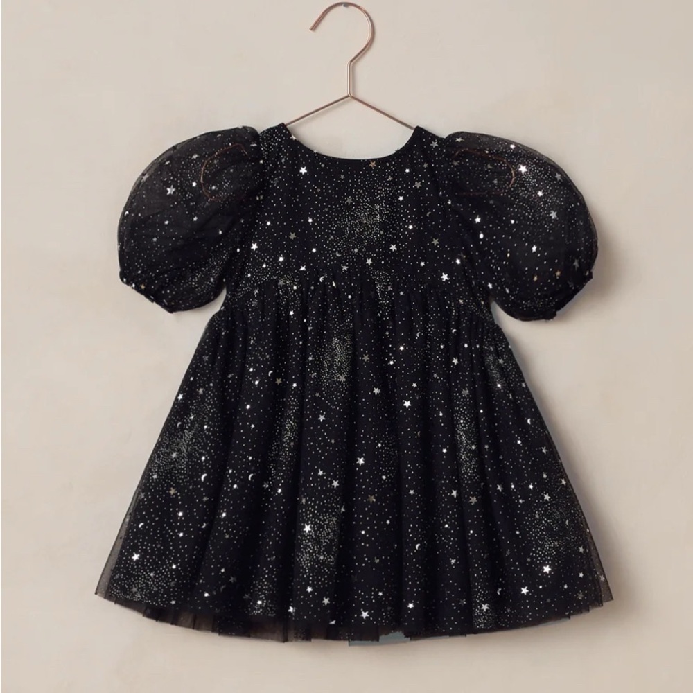 Elegant Black Starry Kids Formal Dress